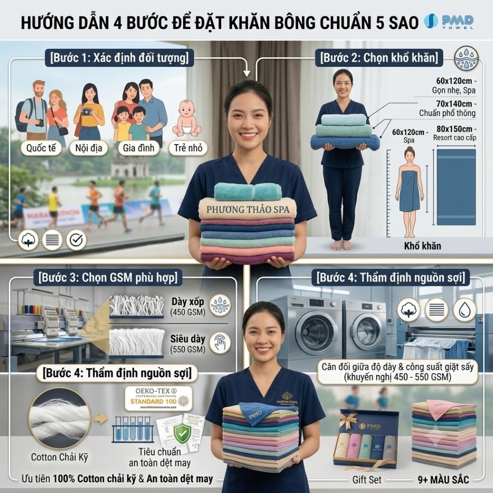 Quy Trình 4 Bước Chọn Kích Thước Khăn Tắm Chuẩn Nhất