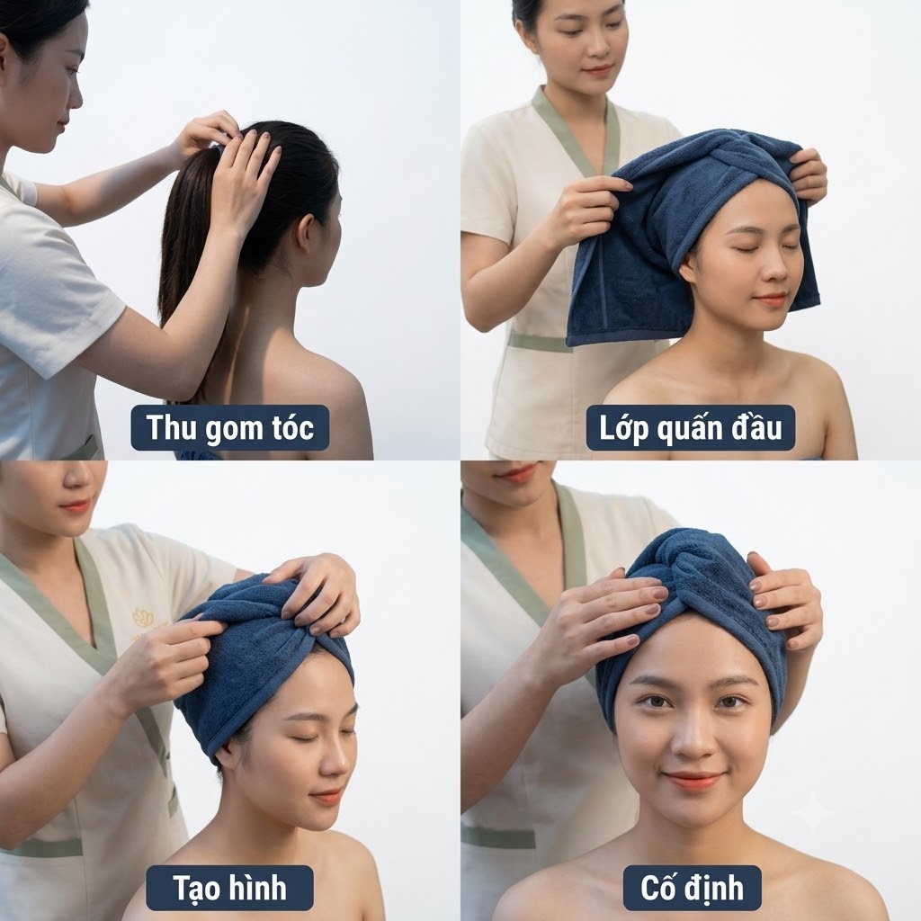 Hướng Dẫn Kỹ Thuật Quấn Khăn Spa Chuẩn Chuyên Gia